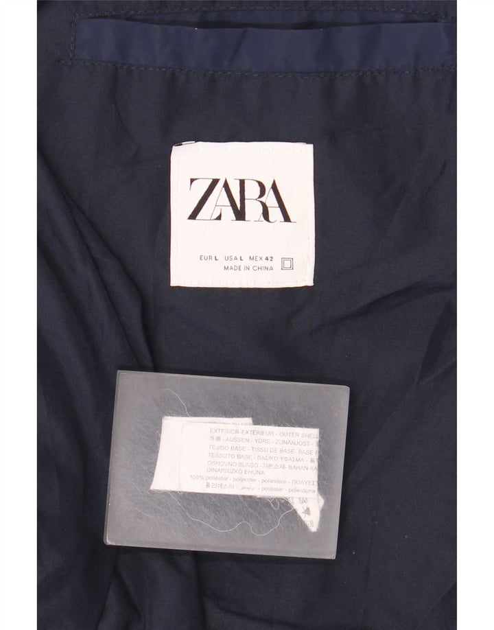 Giubbotto bomber da uomo Zara UK 40 grande poliestere blu navy