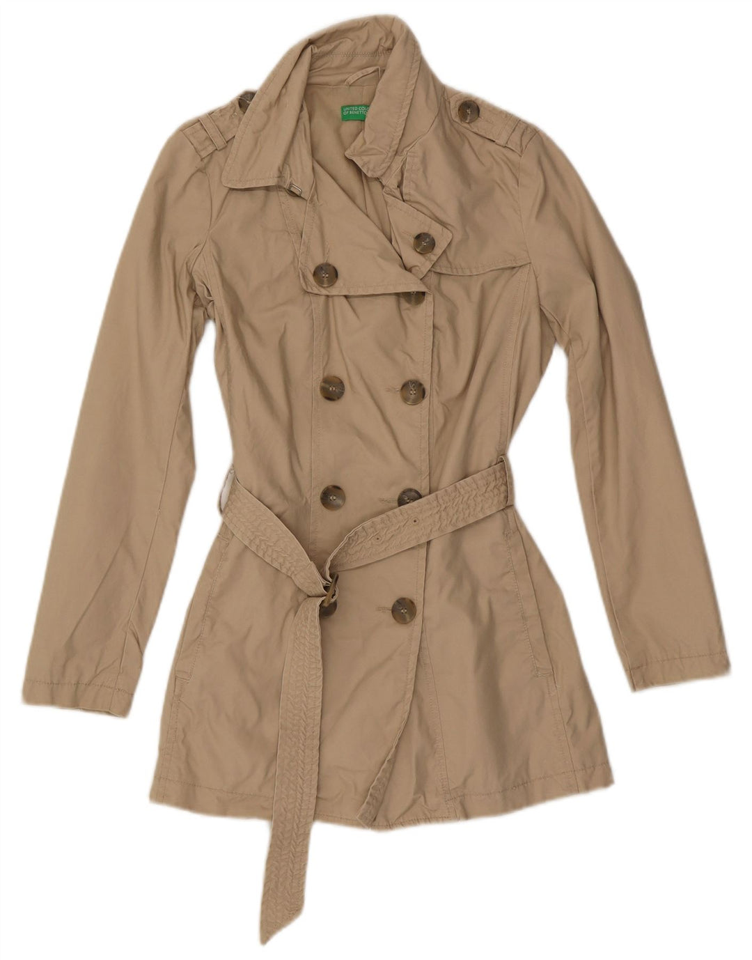 Trench da donna Benetton UK 8 piccolo in cotone beige