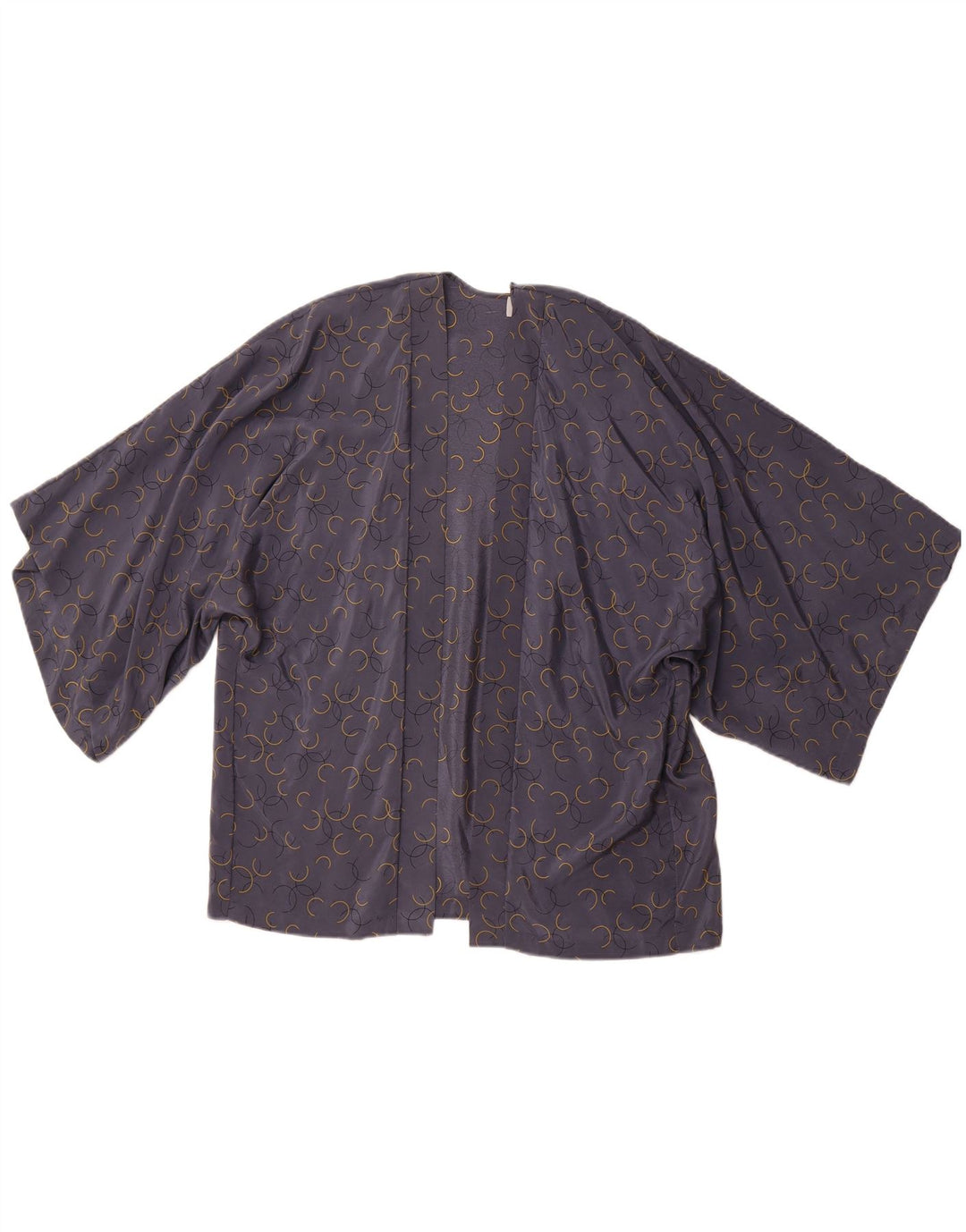 Top cardigan a maniche corte da donna JIGSAW UK 18 XL seta geometrica grigia