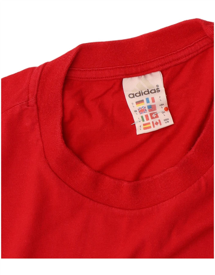 T-shirt grafica da uomo Adidas Top grande in cotone rosso