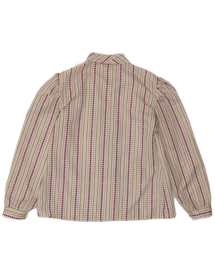 Camicia vintage da donna UK 14 a righe multicolori medie