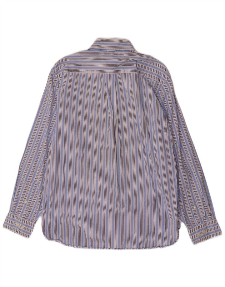 TOMMY HILFIGER Mens Shirt Medium Blue Striped Cotton