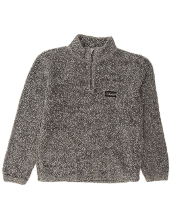 Maglione in pile Quiksilver per ragazze con zip e collo, 13-14 anni, grande, in poliestere grigio