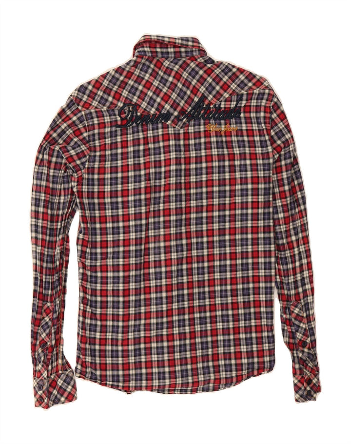 JACK & JONES Mens Graphic Shirt Small Red Check Cotton Vintage Jack & Jones and Second-Hand Jack & Jones from Messina Hembry 