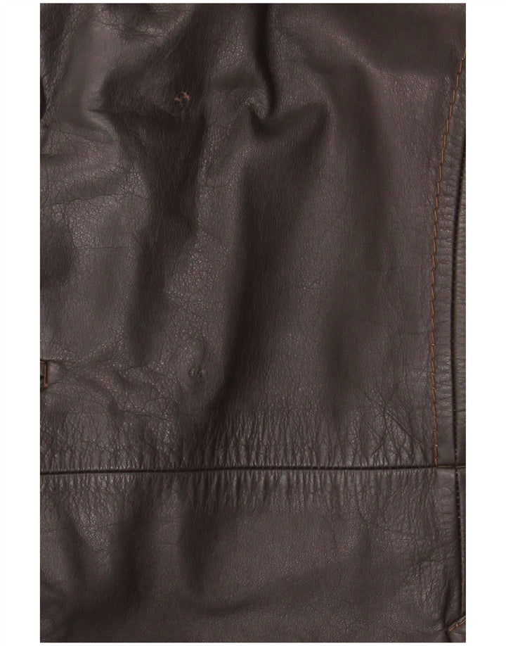 Cappotto in pelle vintage da uomo UK 38 Marrone medio