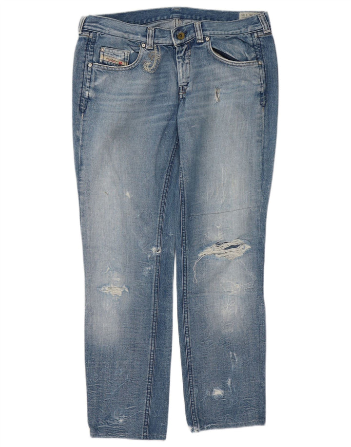 Jeans dritti effetto consumato Doozy da donna Diesel W31 L28 cotone blu