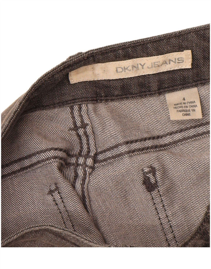 Jeans slim da donna Dkny US 4 piccoli W28 L30 cotone grigio