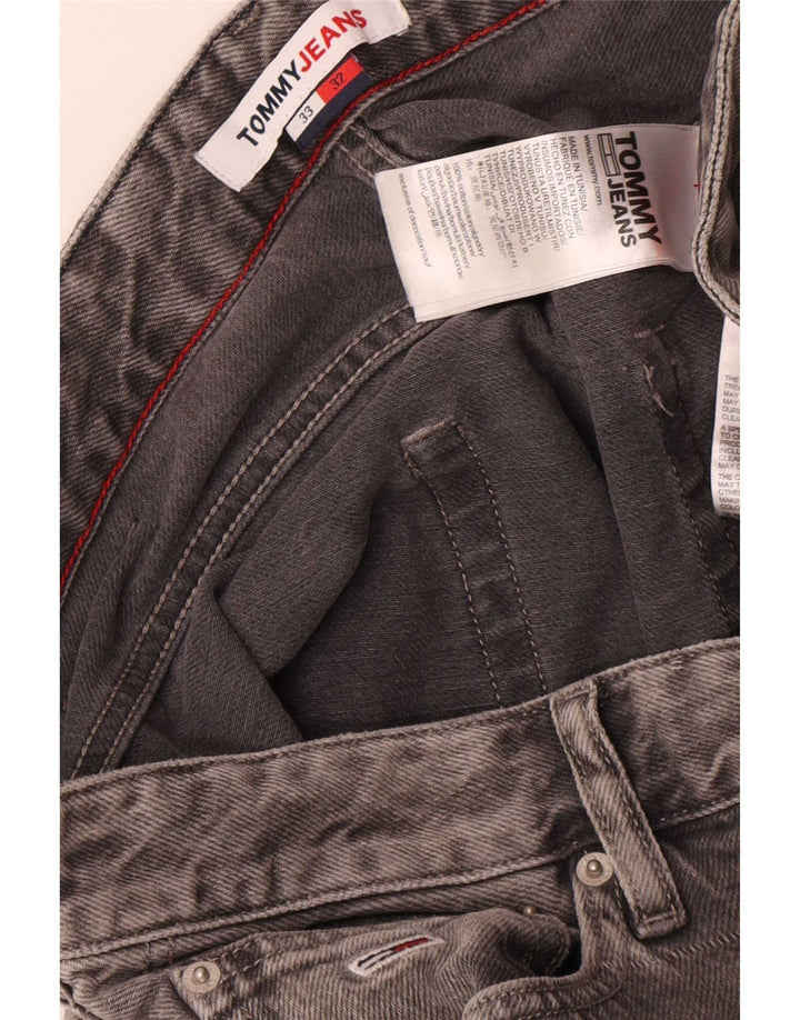 Jeans dritti da uomo Tommy Hilfiger W33 L32 cotone grigio