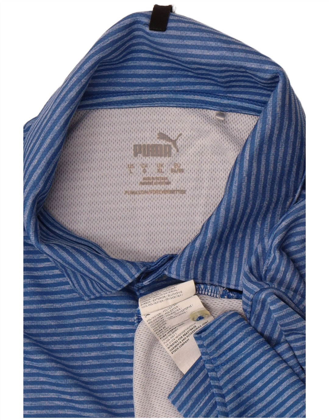 Polo da uomo Puma XL in poliestere a righe blu