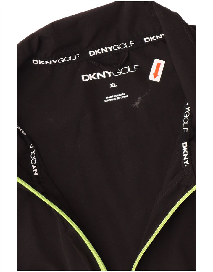 Giacca da tuta grafica da golf Dkny da uomo XL in poliammide color block nero