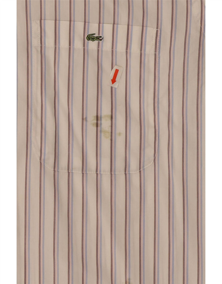 Camicia da uomo Lacoste taglia 42 grande cotone a righe bianche