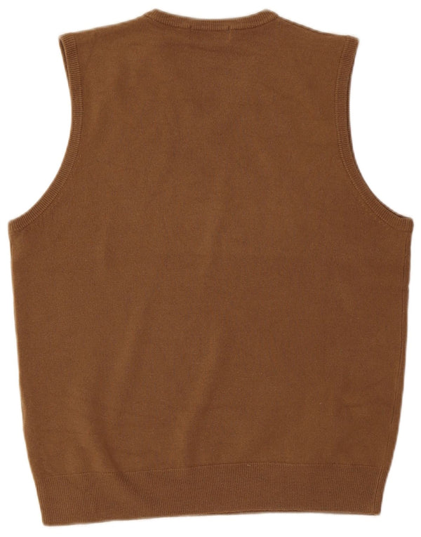 Canotta da uomo Marks & Spencer blu Harbour Vest, acrilico beige medio