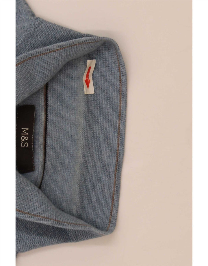 Maglione da uomo Marks & Spencer con collo alto in cotone blu medio