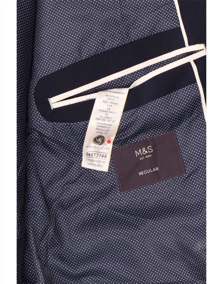 Giacca blazer a 2 bottoni da uomo Marks & Spencer UK 42 grande blu navy