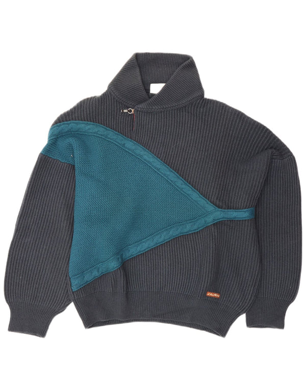 AUSTRALIAN L'ALPINA Maglione da uomo con collo a scialle IT 52 Large Blu Navy