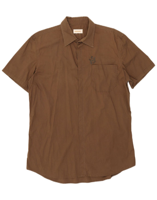 Camicia a maniche corte da uomo Diesel medio cachi