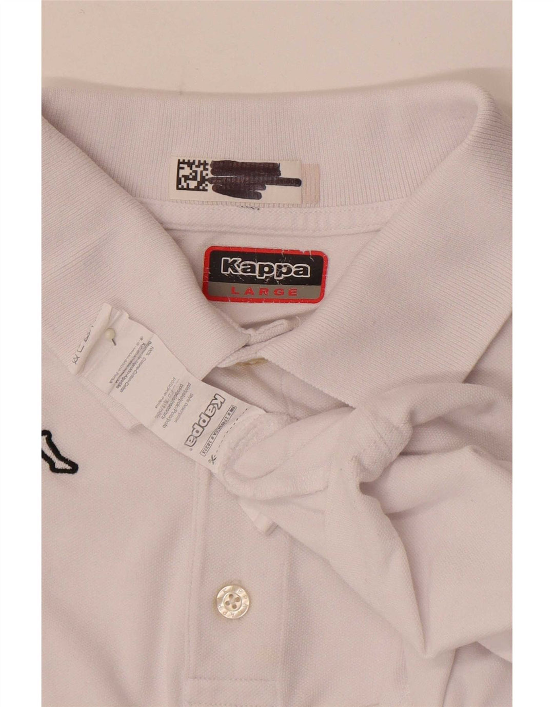 Polo Kappa Uomo Large Bianca In Cotone