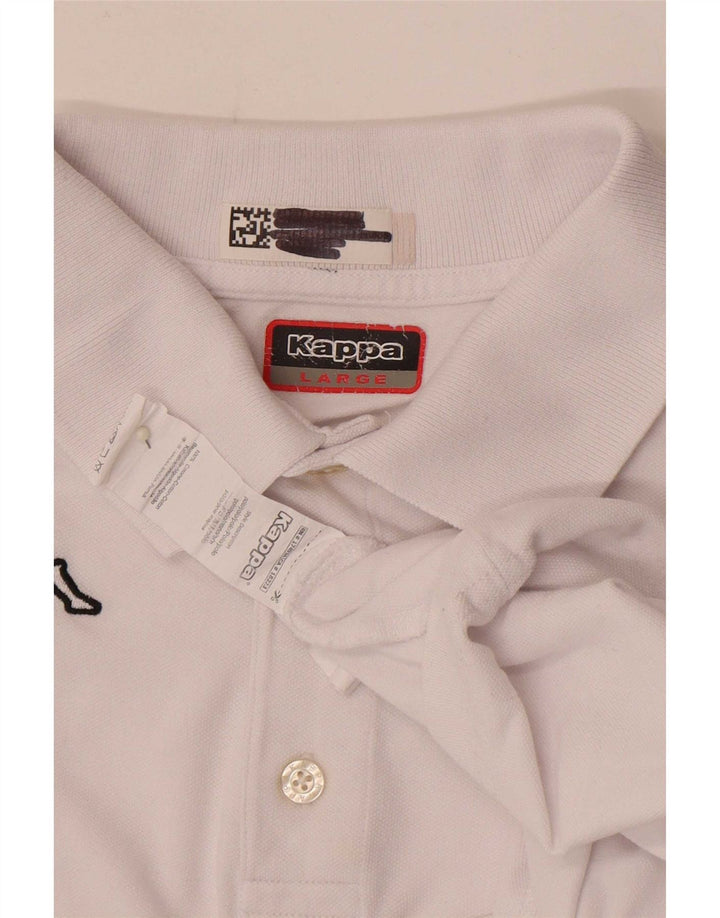 Polo Kappa Uomo Large Bianca In Cotone
