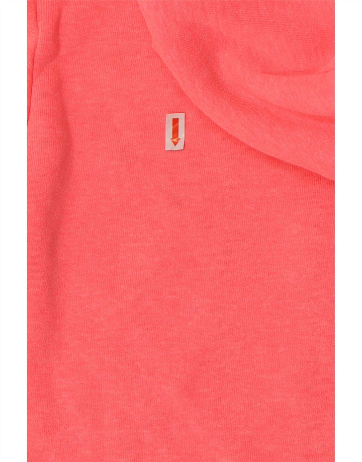 Felpa con cappuccio grafica da donna Superdry UK 14 cotone rosa medio