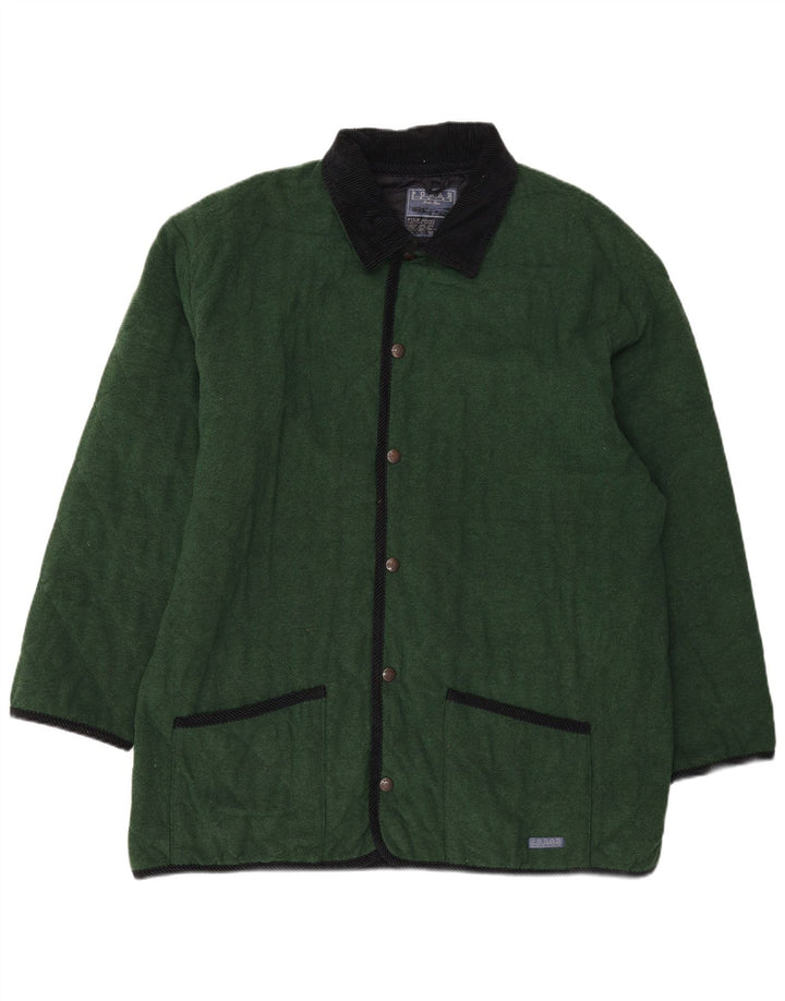 Giacca trapuntata da uomo vintage UK 44 2XL poliestere verde