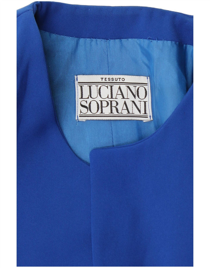 Giacca blazer a 3 bottoni da donna Luciano Soprani UK 14 Blu medio