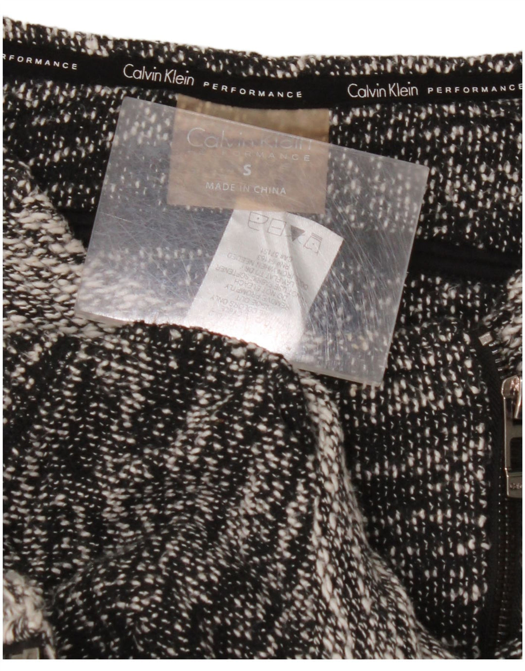 CALVIN KLEIN Giacca blazer corta da donna UK 10 Small Cotone color block grigio