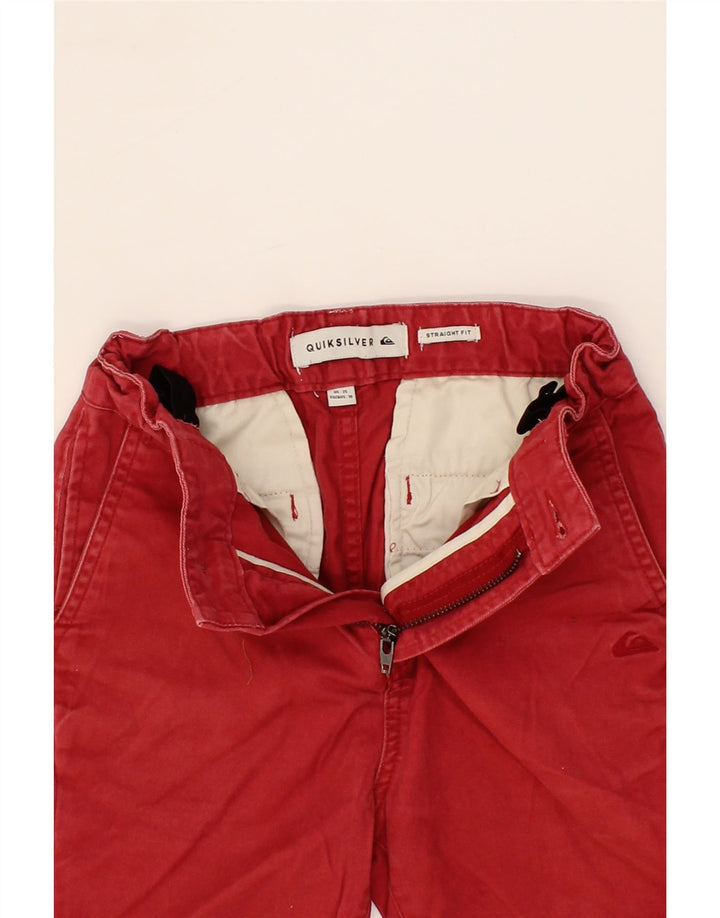 QUIKSILVER Boys Denim Shorts 10-11 Years W25 Red Vintage Quiksilver and Second-Hand Quiksilver from Messina Hembry 