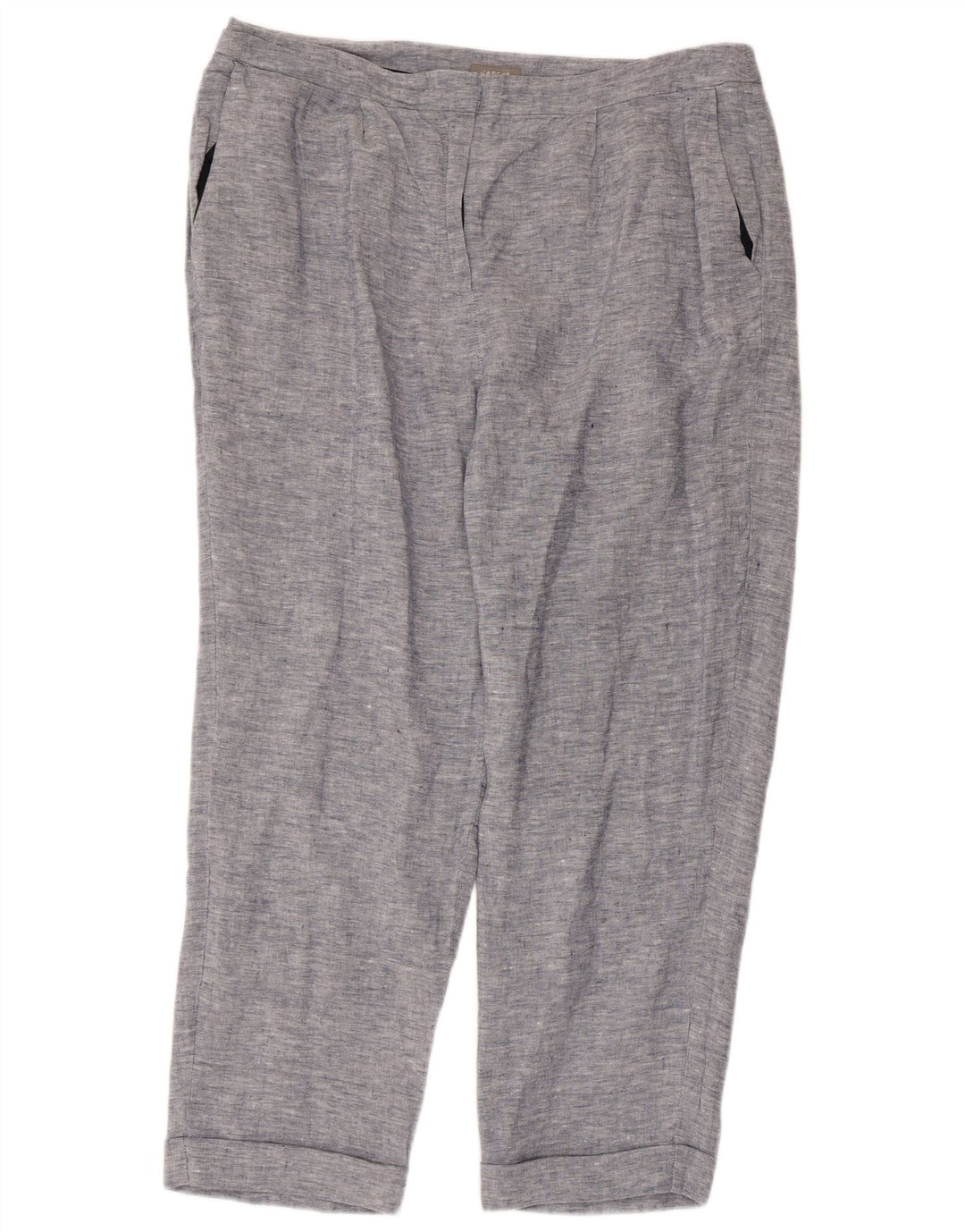 Pantaloni corti dritti da donna JAEGER UK 16 Large W36 L25 Lino blu