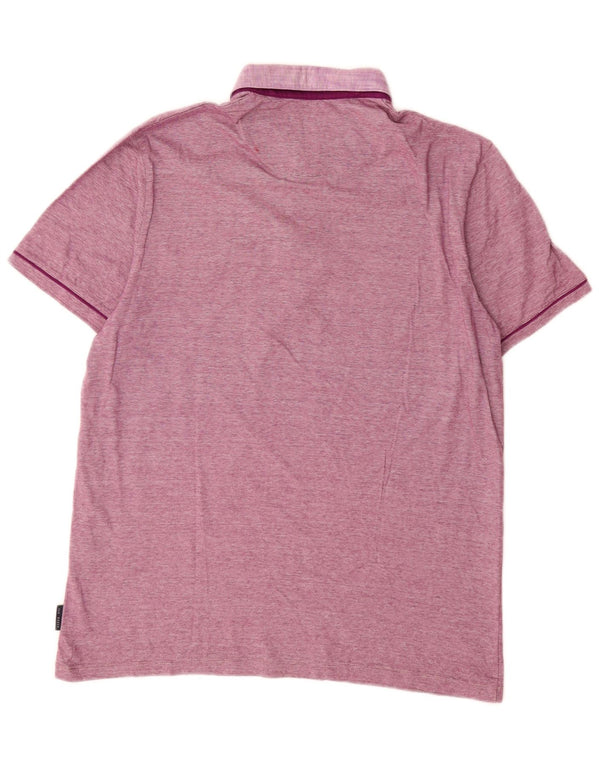 Polo da uomo Ted Baker taglia 4 grande cotone gessato viola