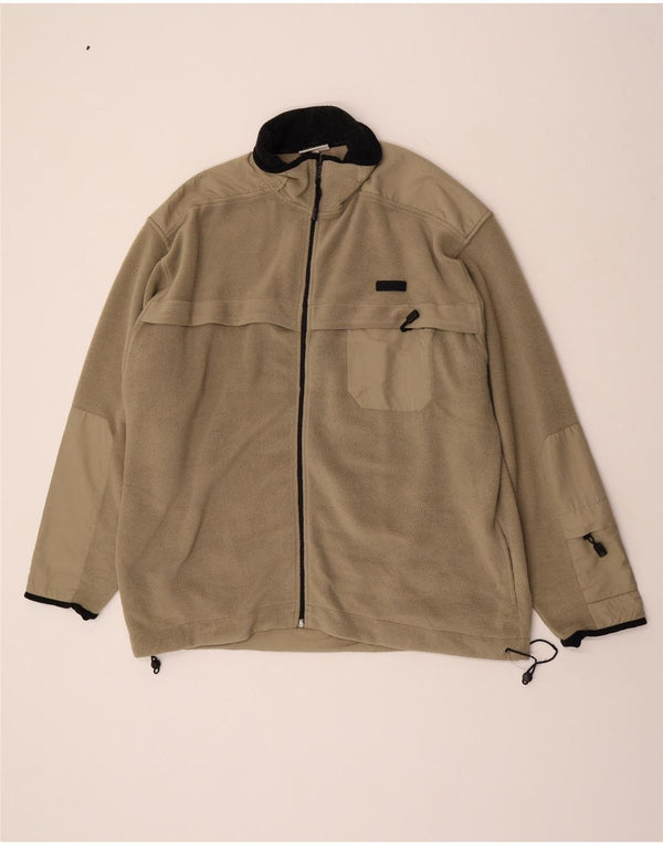 Giacca in pile da uomo Asics UK 44 2XL Colorblock kaki