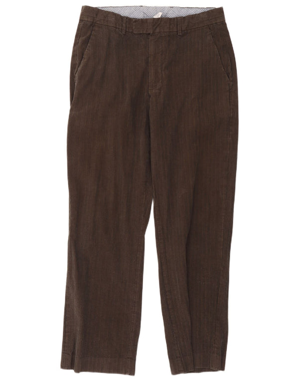 Pantaloni chino dritti da uomo Gap W34 L32 cotone gessato marrone