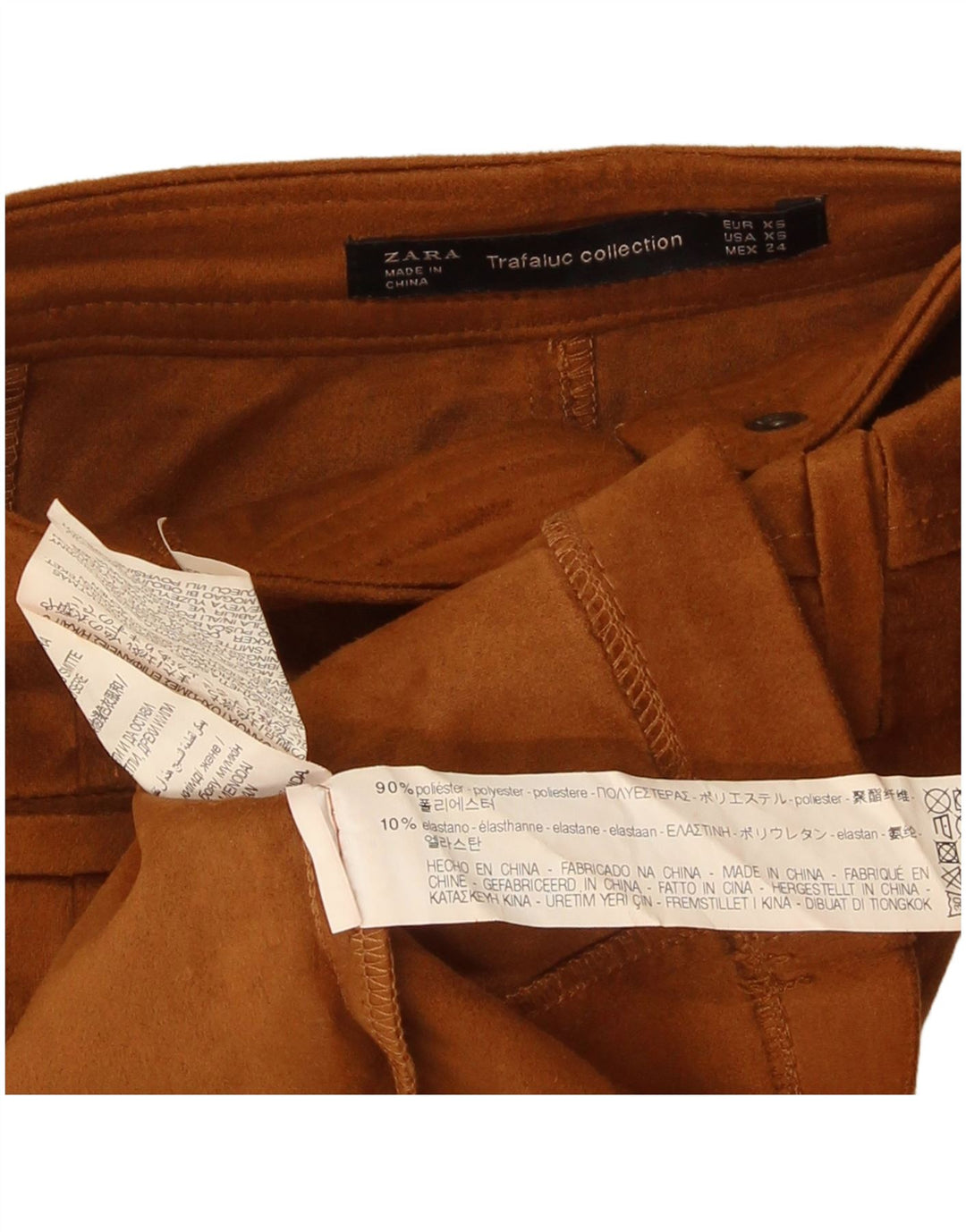 Minigonna Trafaluc da donna Zara XS W24 poliestere marrone