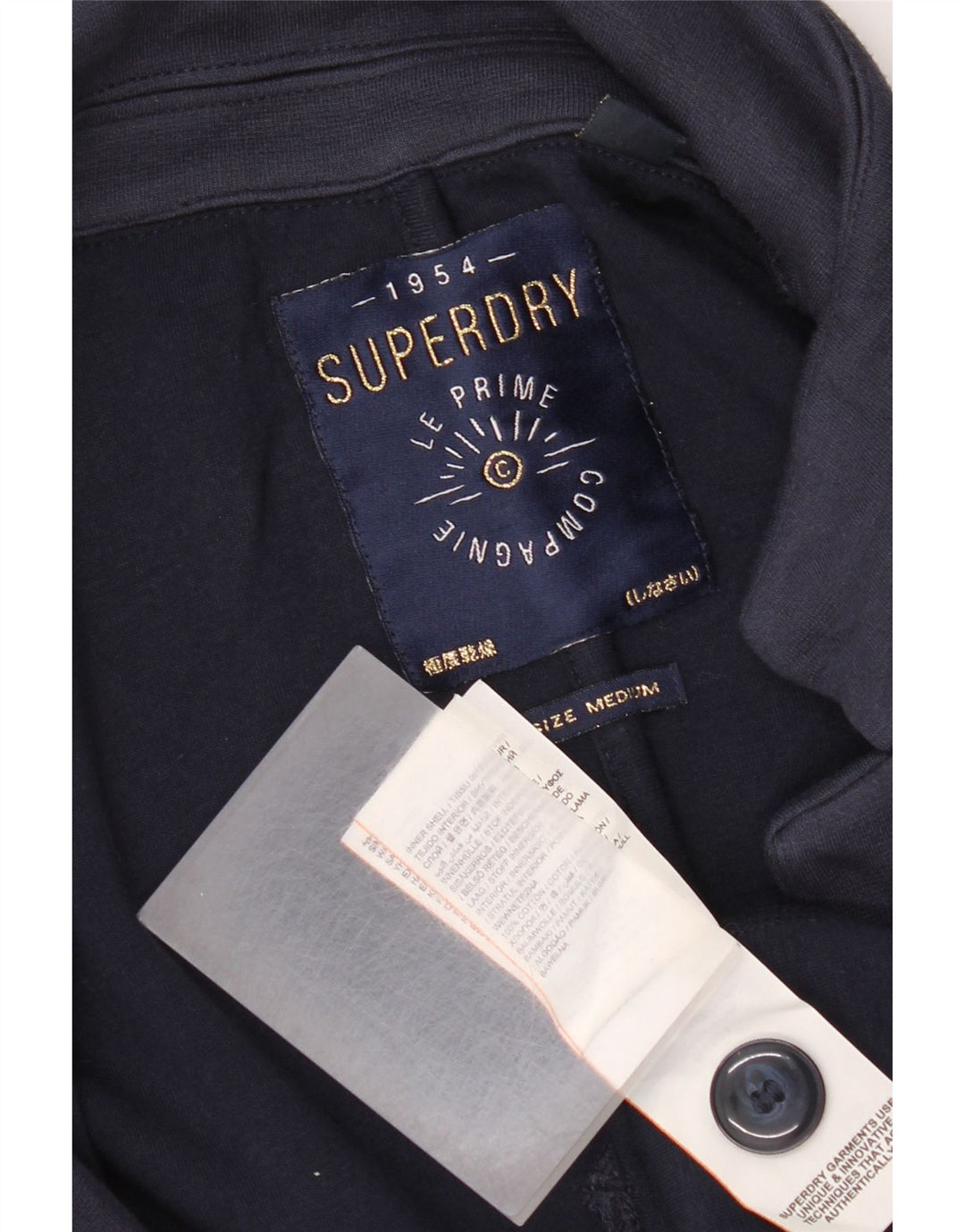 Giacca blazer da donna a 1 bottone Superdry UK 14 cotone blu navy medio