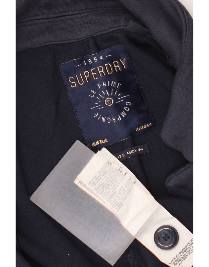 Giacca blazer da donna a 1 bottone Superdry UK 14 cotone blu navy medio