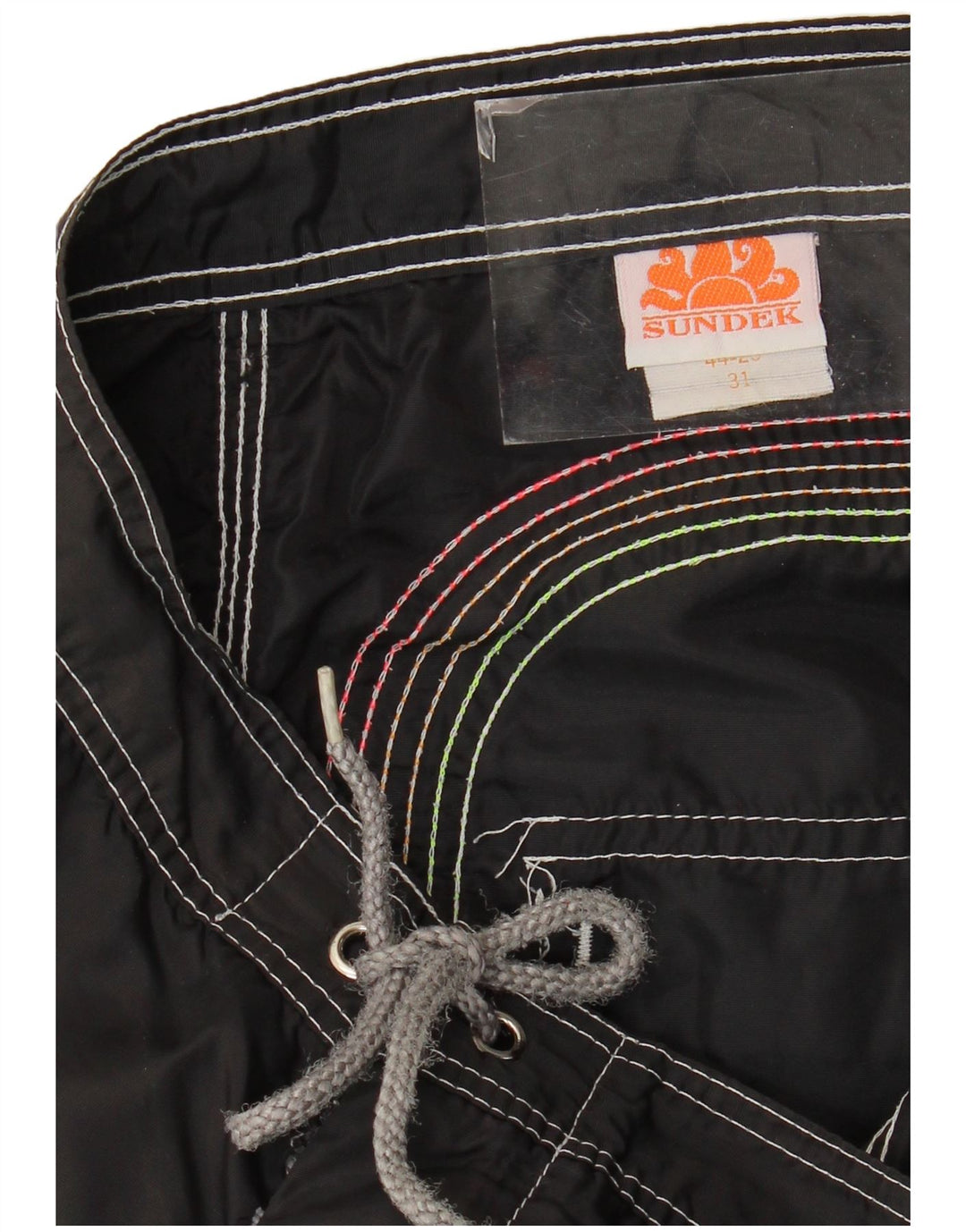 Pantaloncini da bagno da uomo Sundek nylon medio a righe nere