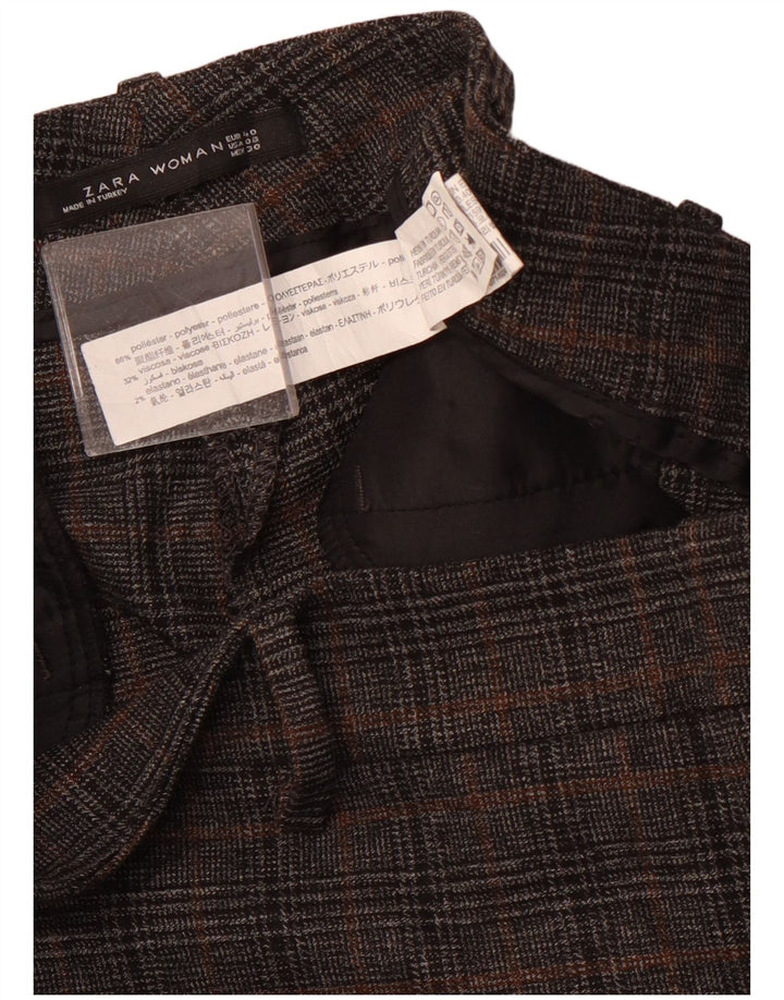 Pantaloni corti slim da donna ZARA EU 40 medi W30 L23 pied de poule grigio