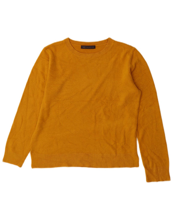Maglione maglione con scollo a barca da donna Marks & Spencer UK 10 piccolo acrilico giallo