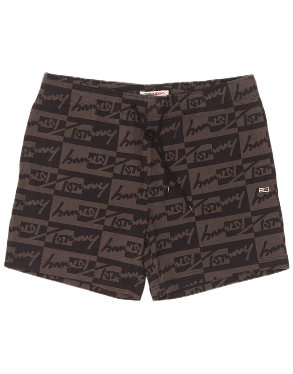 Pantaloncini sportivi grafici da uomo Tommy Hilfiger di grandi dimensioni in cotone grigio