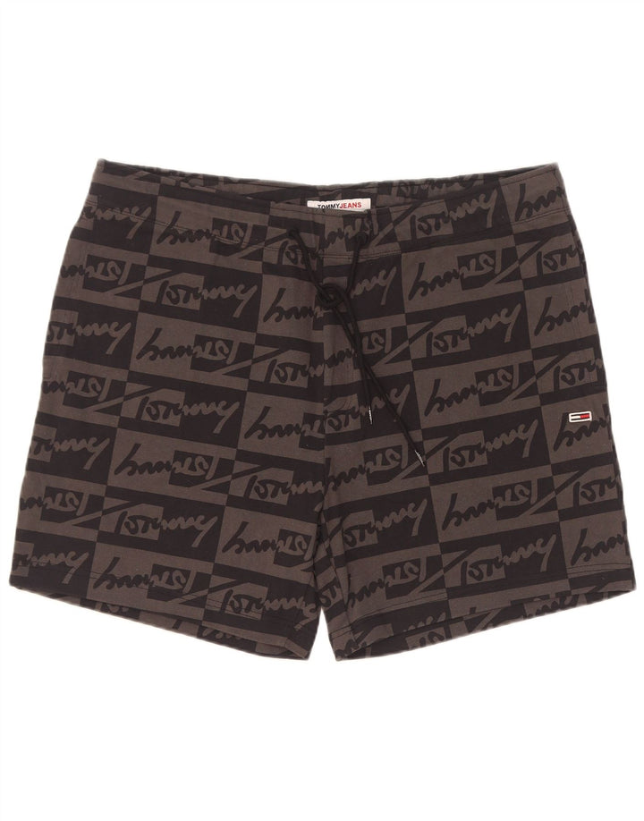 Pantaloncini sportivi grafici da uomo Tommy Hilfiger di grandi dimensioni in cotone grigio