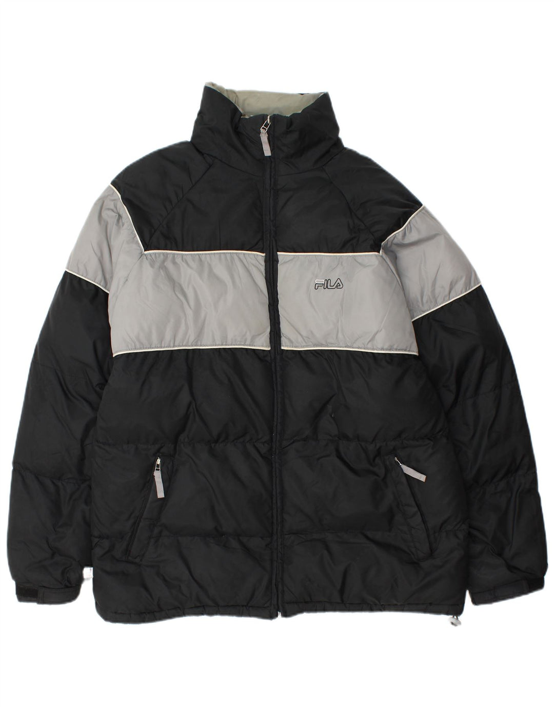 Giacca imbottita da uomo Fila UK 40 Large in nylon color block nero