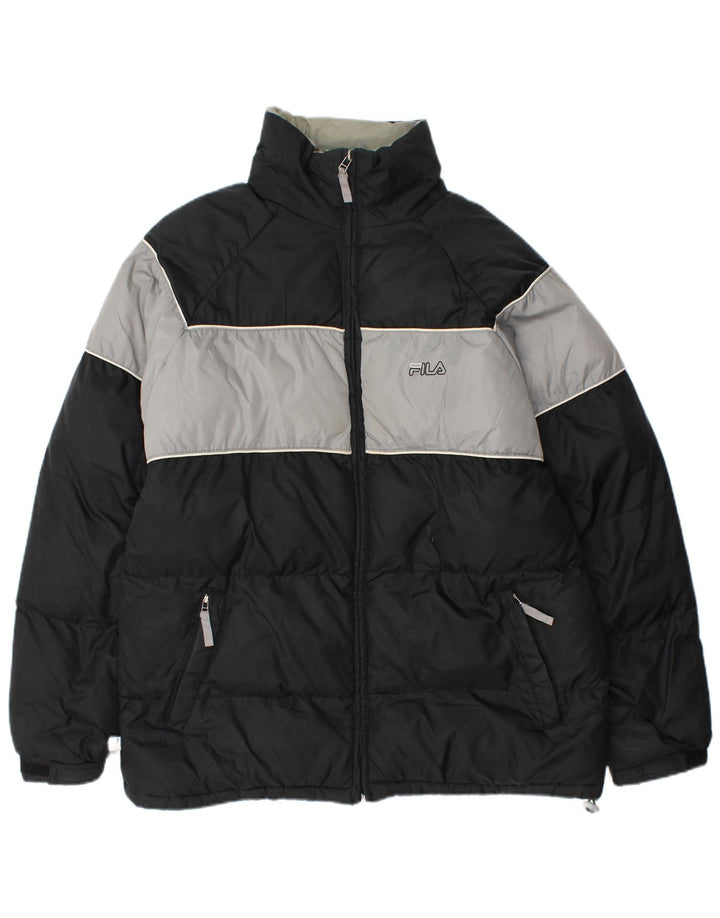 Giacca imbottita da uomo Fila UK 40 Large in nylon color block nero