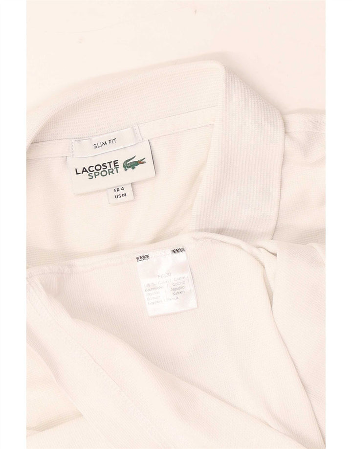 Polo da uomo slim fit Lacoste taglia 4, cotone bianco medio