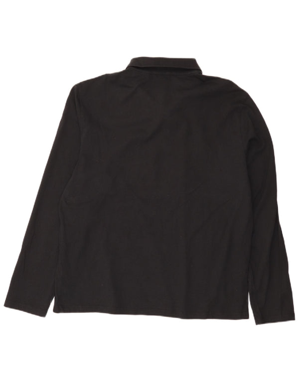 Polo a maniche lunghe da uomo Calvin Klein grande in cotone nero