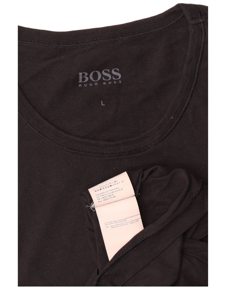 T-shirt da uomo Hugo Boss Top grande in cotone nero