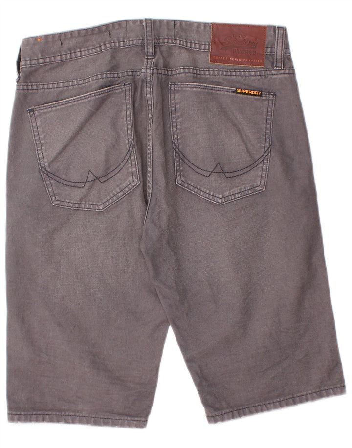 Pantaloncini di jeans slim da uomo Superdry W30 cotone grigio medio