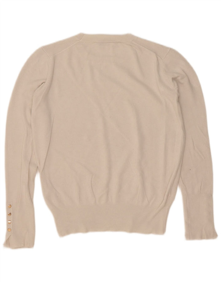 Maglione maglione girocollo da donna Zara UK 12 Viscosa bianca media