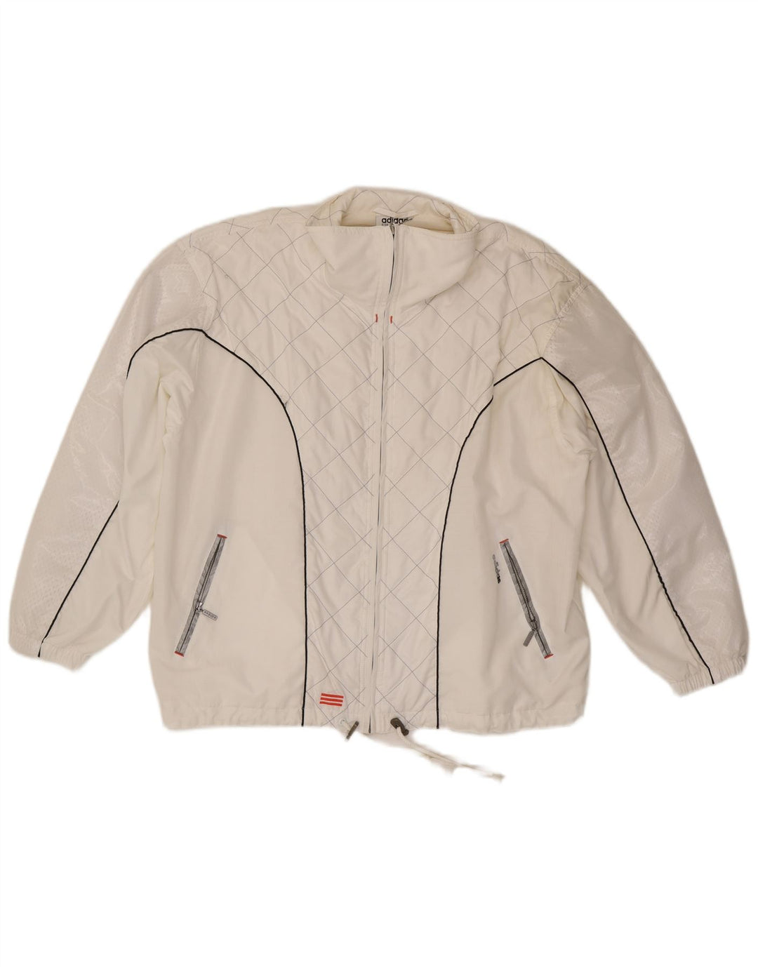 Giacca da ginnastica oversize da donna Adidas UK 10 Small Poliestere bianco