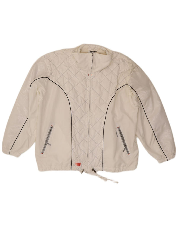 Giacca da ginnastica oversize da donna Adidas UK 10 Small Poliestere bianco