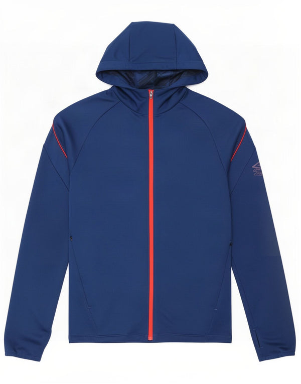 Umbro Mens Hooded Tracksuit Top Jacket Small Navy Blue Polyester