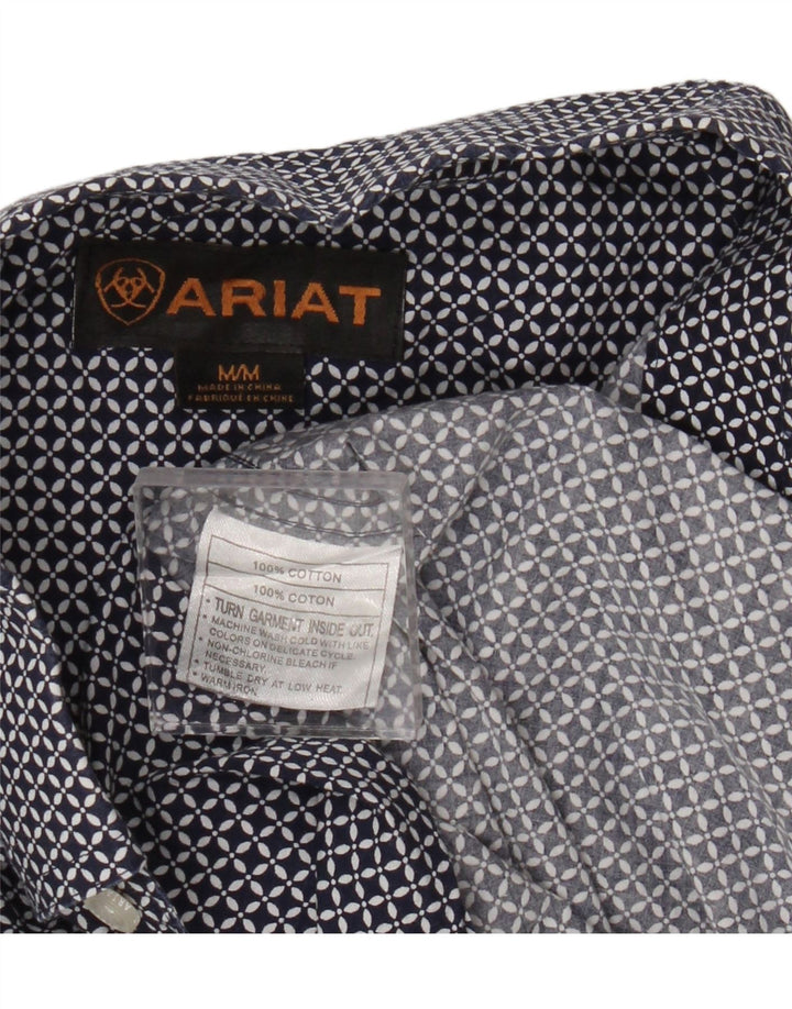 Camicia da uomo Ariat Cotone geometrico medio blu navy